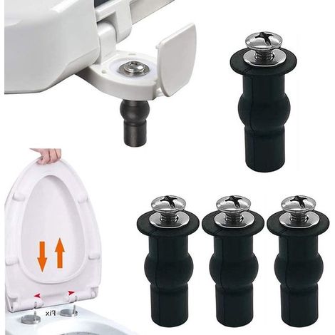 Bisagras para tapa de inodoro - Acero inoxidable - Kit de montaje antideslizante - Repuestos - Accesorios para inodoro (1/5)