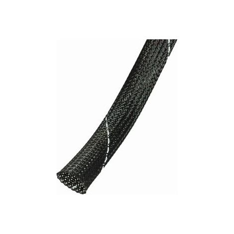 Gaine Tressée 20mm RS PRO, Noir en PET, 100m ( Prix pour Bobine de 100 Mètres )