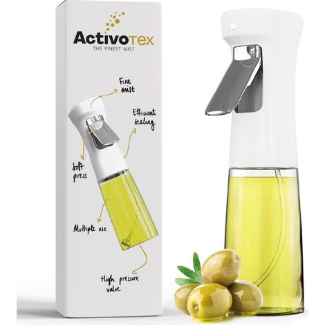 Pulvérisateur huile en verre pour cuisine,distributeur de 240 ml,spray à brume fine,vaporisateur d'huile et de vinaigre (blanc,240 ml) (1/5)