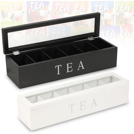 Boîte de rangement en bois pour thé, café et sachets de thé, boîte de rangement pour sachets de sucre, boîte de rangement pour la maison (1/5)