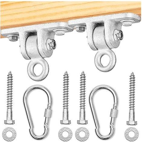 Supports pour balançoires - 2 supports robustes avec mousquetons verrouillables pour porche, terrasse, aire de jeux - Quincaillerie et accessoires intérieurs/extérieurs