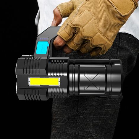 Projecteur portatif multifonctionnel étanche à 5 lampes, rechargeable, avec indicateur de batterie 3,7 V (1/5)