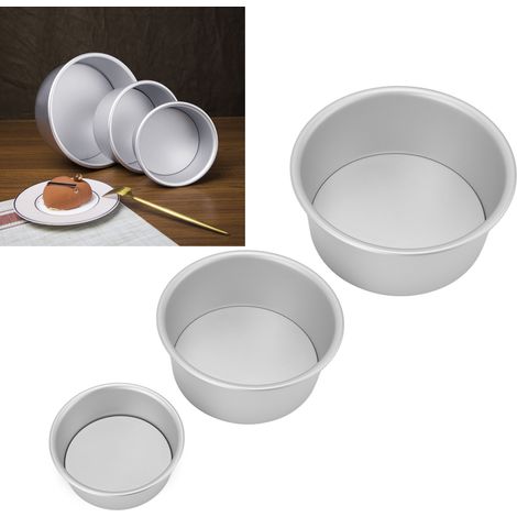 Moule à charnière rond en trois parties (4, 6 et 8 pouces), moule à gâteau en aluminium anodisé, moule à gâteau mousseline, ustensiles de pâtisserie (1/5)