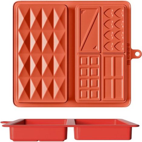 Confezione da 2 stampi per cioccolato in silicone alimentare, stampo per cioccolato profondo 2 in 1, stampo per cioccolato in silicone antiaderente, cioccolato al pistacchio (1/5)