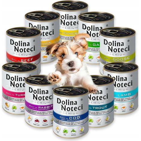 DOLINA NOTECI PREMIUM Nassfutter für Hunde, 10 Dosen à 800 g, verschiedene Geschmacksrichtungen