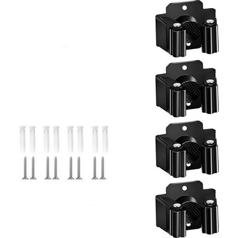 Besenhalter 4 teilig Selbstklebend Edelstahl Wandbesenhalter Besenaufhängung Kein Bohren erforderlich Wandorganizer Gartengeräte Für Mopps, Besen (1/5)