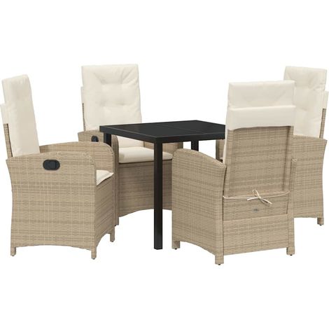 Maison Exclusive - Set da Pranzo per Giardino 5 pz Beige polyrattan (1/5)