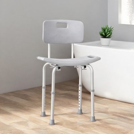 Chaise de douche en aluminium et plastique réglable 8 niveaux (1/5)