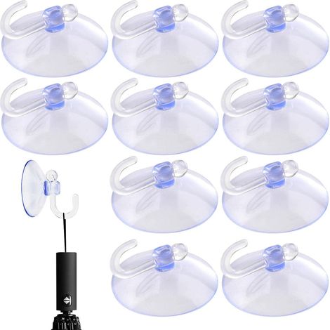 Ventosas de alta resistencia - Mini ganchos de ventosa transparentes para baño de cocina, gancho portátil, conveniente y liviano para espejos de vidrio, paredes, baños y cocinas (1/5)