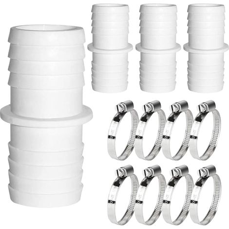 Adattatore per piscina in 4 pezzi da 38 a 38 mm, connettore per tubo da 38 a 38 mm con fascette stringitubo in acciaio inossidabile (38-38 mm) (1/5)
