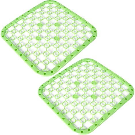 Grille d'évier en plastique, tapis de protection antidérapant pour la vaisselle, idéal pour la cuisine, la salle de bain, le sous-sol et le garage (vert).