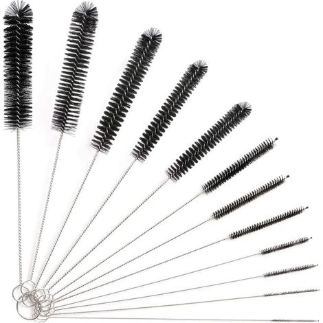 Set mit 12 Rohr- und Flaschenreinigungsbürsten mit strapazierfähigen Nylonborsten, ideal für Babyflaschen, Wasserkocher und Tastaturen. (1/4)