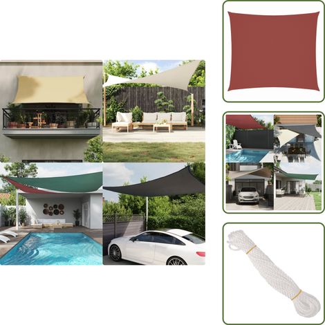 Parasol terrasse - vidaXL Voile de parasol tissu oxford rectangulaire 2x3 m terre cuite - Parasol balcon