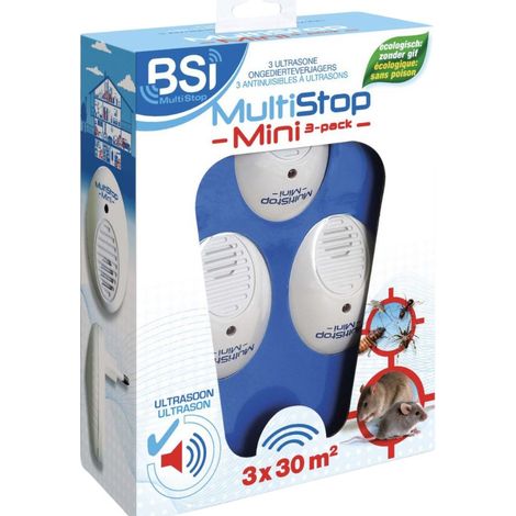 Répulsif anti-nuisibles ultrasons – Lot de 3 unités – Efficace jusqu'à 30 m² – Inoffensif pour humains et animaux (1/4)