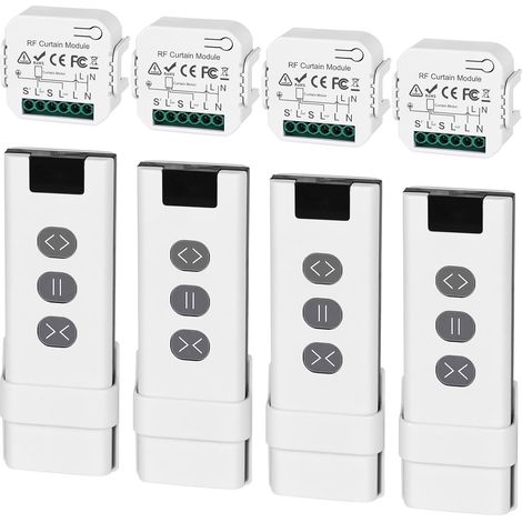 télécommandes de volet roulant sans fil, interrupteur intelligent, compatible avec interrupteur sans fil 230 V, adapté pour volets, stores, persiennes, interrupteur composé de (1/5)