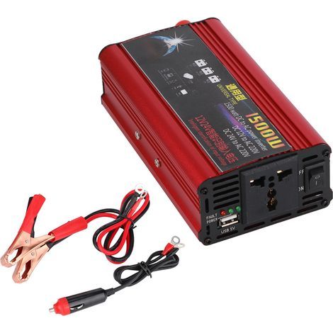1500W Pure Sine Wave Inverter, 12V/24V DC to 220V AC Car Power Supply (1/5)