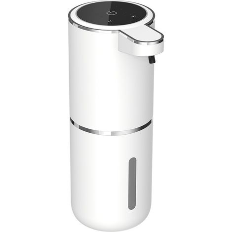 Automatischer Schaumseifenspender, Leistungsanzeige, 380 ml Duschseifenspender, 4-stufig einstellbares Schaumvolumen, wandmontierter elektrischer Seifenspender für Badezimmer (1/4)