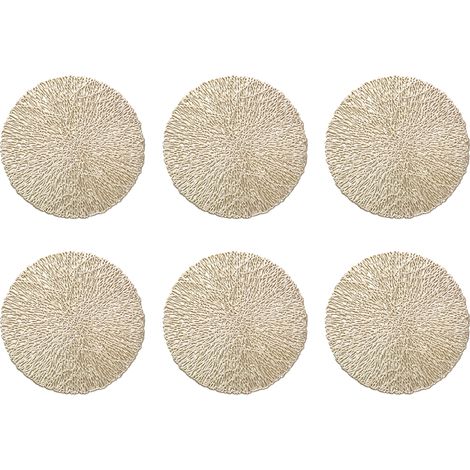 Sous-Verre - Lot de 6 - Diamètre 10,4 cm - Matière PVC Écologique - Pour Table Cuisine Salon Fête (1/5)