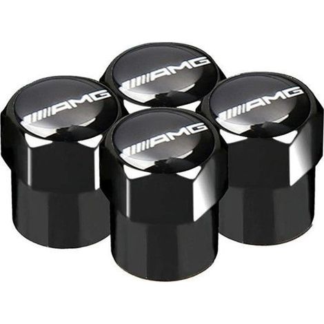 4 Pièces Bouchon de Valve Voiture pour Benz , Valve Pneu, Métal Capuchon de Valve, Résistant à la Corrosion Bouchon Anti-poussière Accessoires(Insigne Mercedes-AMG) (1/5)