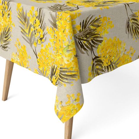 Nappe Anti-Taches enduite rectangulaire 260x140 cm Mimosa Beige (1/5)