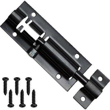 Serrure de sécurité pour porte coulissante en acier inoxydable mat de 7,6 cm (3 po) pour salle de bain, toilettes, abri de jardin, douche, jardin et chambre à coucher (1/5)