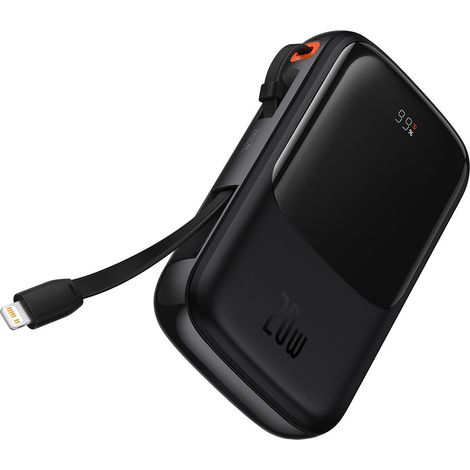 Powerbank 10000mAh USB USB-C iPhone Lightning + Cavo USB-C - Nero (1/5)