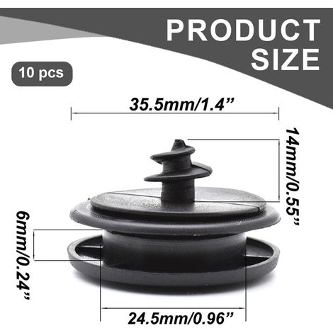 10 pièces Support Universel pour Tapis de Voiture, Clip 3-en-1 pour Fixation et Voiture, Convient pour Tapis, par Bouton-Pression, Clip antidérapant pour Tapis Sol, fixclips (Noir) (1/5)
