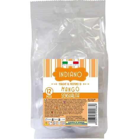 CERERIA DI GIORGIO Tealight profumati Mango 12 pz Arancione Indiano 3.8 cm