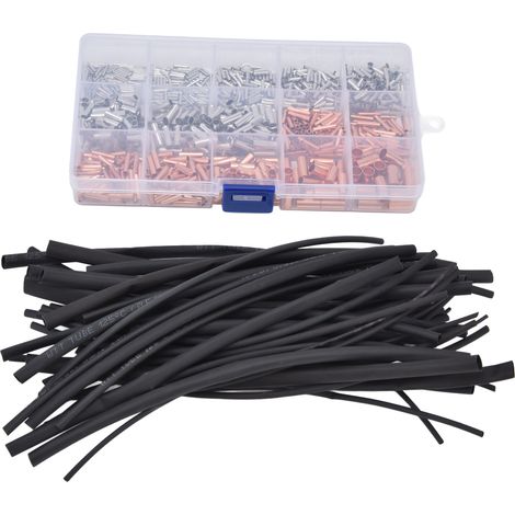 Kit de 970 pièces de cosses à tube en laiton et PVC non isolées pour câblage automobile (1/5)