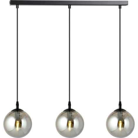 Lampada a Sospensione Cosmo, Acciaio verniciato a polvere, Vetro, Nero, Grigio, 70x100x14 cm (1/5)