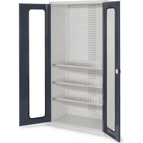 Kappes ®RasterPlan Werkzeugschrank 1950x1000m Modell 6 Tiefe 500mm Sichtfenstertüren anthrazitgrau