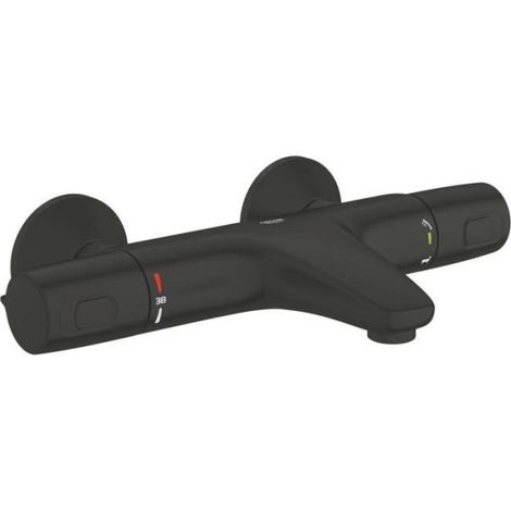 Mitigeur thermostatique bain/douche - GROHE Precision Trend - 1022162432 - Noir mat - Montage mural apparent - Economie d'eau (1/4)