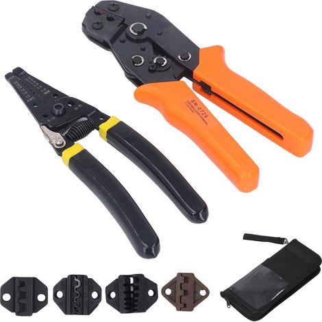 Kit de sertissage à fils avec 4 mâchoires interchangeables, pince à dénuder et couper, sertisseuse pour cosses (1/5)