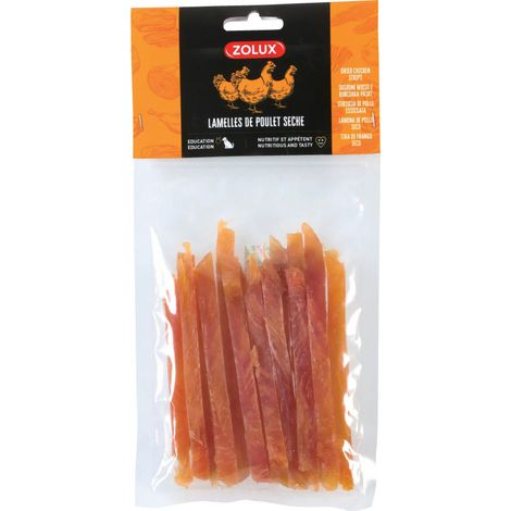 Lamelles poulet séché 100 g friandises pour chien - zolux