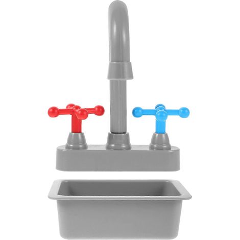 1 Mini évier de cuisine avec robinet, jouet d'imitation pour enfants, moules réalistes pour jeux de rôle (1/5)