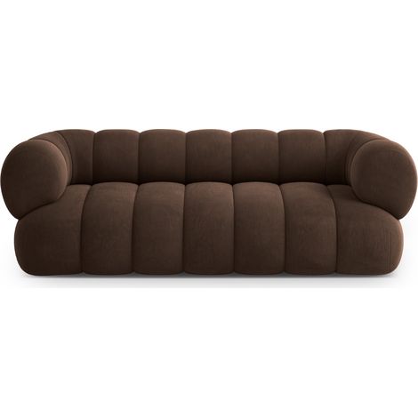 Canapé 3 places en velours chocolat (1/5)