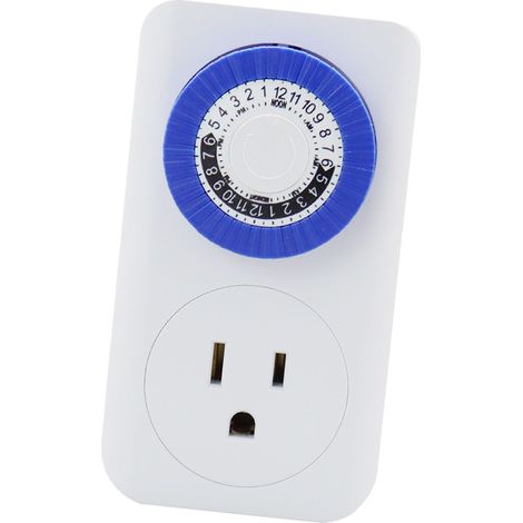 24-Stunden-programmierbarer mechanischer Steckertimer für den Innenbereich, US-Stecker, 125 V Wechselstrom (1/5)