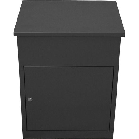 MonsterShop - Cassetta Postale per Pacchi, Cassetta per Pacchetti Sicura con Serratura Montaggio a Parete per Consegna Parcelle Corrieri - Grigio