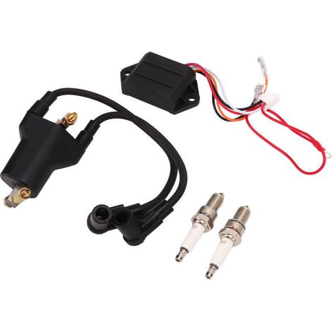 Kit de bujías compatible con motores de gasolina Club Car EPIGC107 y EZGO 4T (1991–2002), bobina CDI incluida