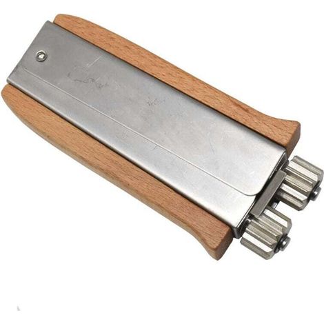 Tensor de alambre de acero inoxidable para marcos de colmenas, herramienta de crimpado con rueda metálica y mango de madera - equipo de apicultura, herramientas manuales para colmenas - Crezuo