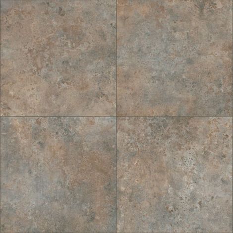 Sol Vinyle effet Carrelage métal - Rouille - Rouleau de 2m x 2m (1/5)