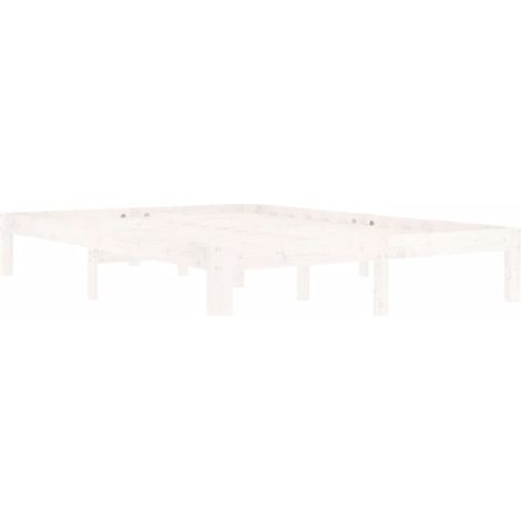 Estructura de cama sin colchón madera pino blanco 140x200 cm vidaXL (1/4)