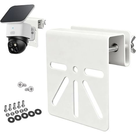 WiTi Support de gouttière en acier inoxydable pour Eufy SoloCam S340, E30/S330, installation sans perçage, support universel compatible avec panneau solaire, LED, caméras extérieures (blanc)