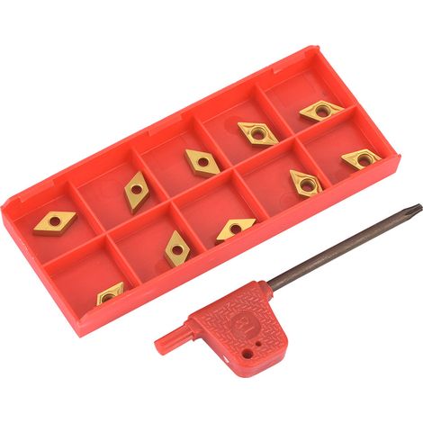 Lot de 10 DCMT070204 US735 DCMT21.51 Plaquettes Carbure Revêtues CNC, Outil de Tournage avec Clé (1/5)