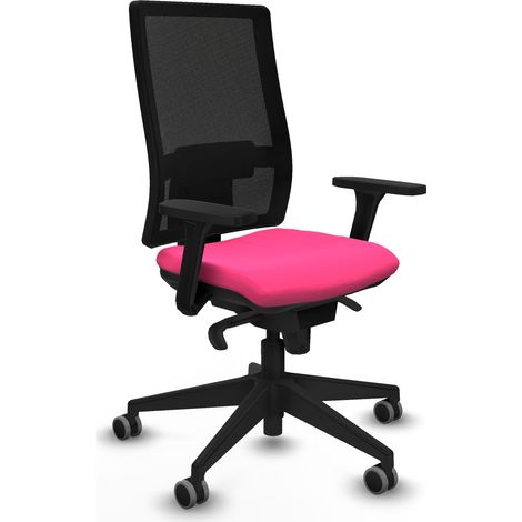 Horna sincro malla negra similpiel rosa brazos 3D base piramidal  ruedas 65mm engomadas (1/5)