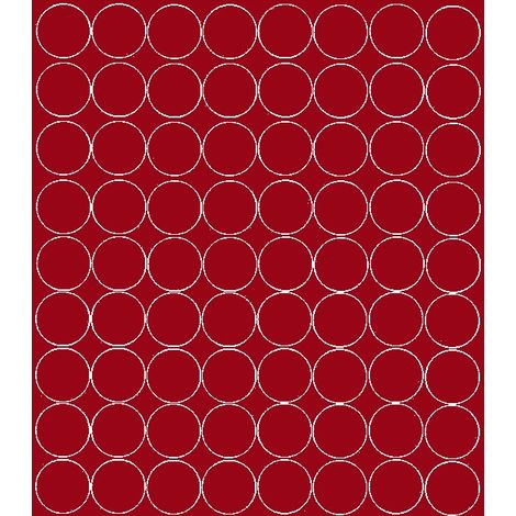 Adesivi circolari da 5 cm, 72 pezzi, rosso scuro opaco