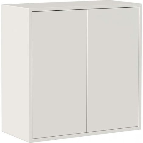 Abitare – Meuble mural blanc mat 75x35x75 cm – 2 portes avec ouverture à pression – Étagère réglable – Charge maximale 30 kg (1/5)