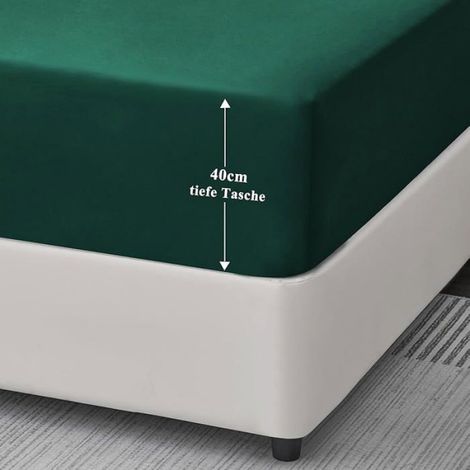 Drap Housse - 160x200 cm - Bonnet 40 cm - Pour Matelas Jusqu'à 35 cm - 1 Pièce (1/5)