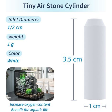 Diffuseur d'air cylindrique pour aquarium lot de 10 bulleur blanc pour pompe à air bocal et bassin (1/5)