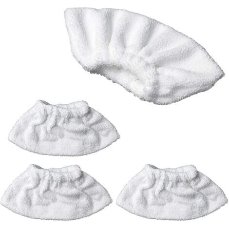 Nettoyage à la vapeur en microfibre pour la buse manuelle, ensemble de chiffons éponge, housse en coton éponge, compatible avec la plupart des Nettoyeur à vapeur (Blanc) (1/5)
